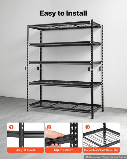Storage Shelving Unit 5-Tier Adjustable 2000 lbs Capacity 60"x24"x78"