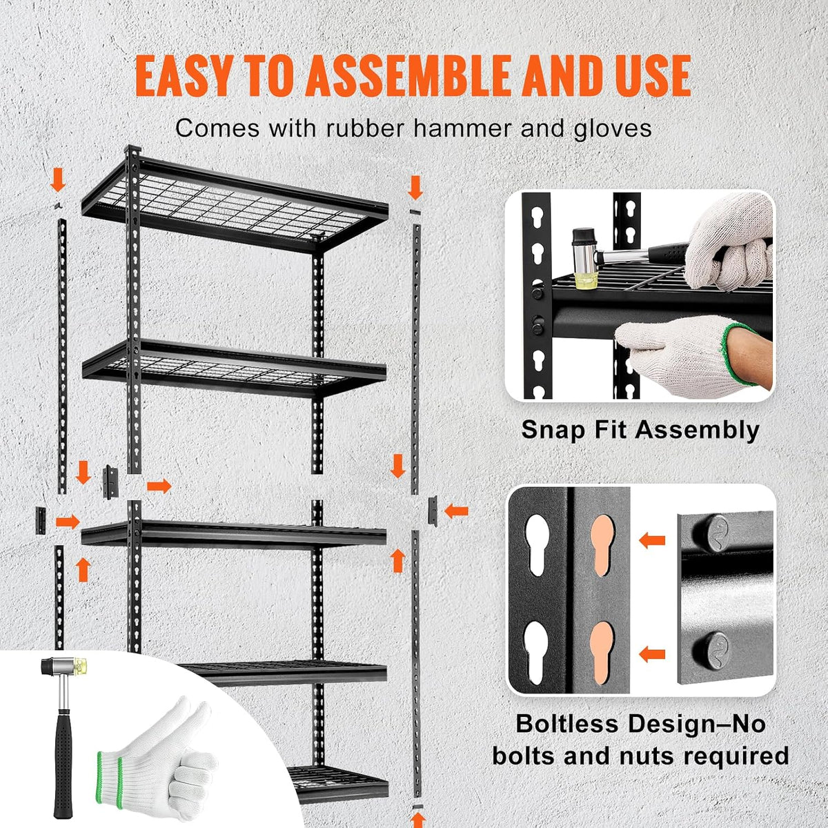 Storage Shelving Unit 5-Tier Adjustable 2000 lbs Capacity 60"x24"x78"