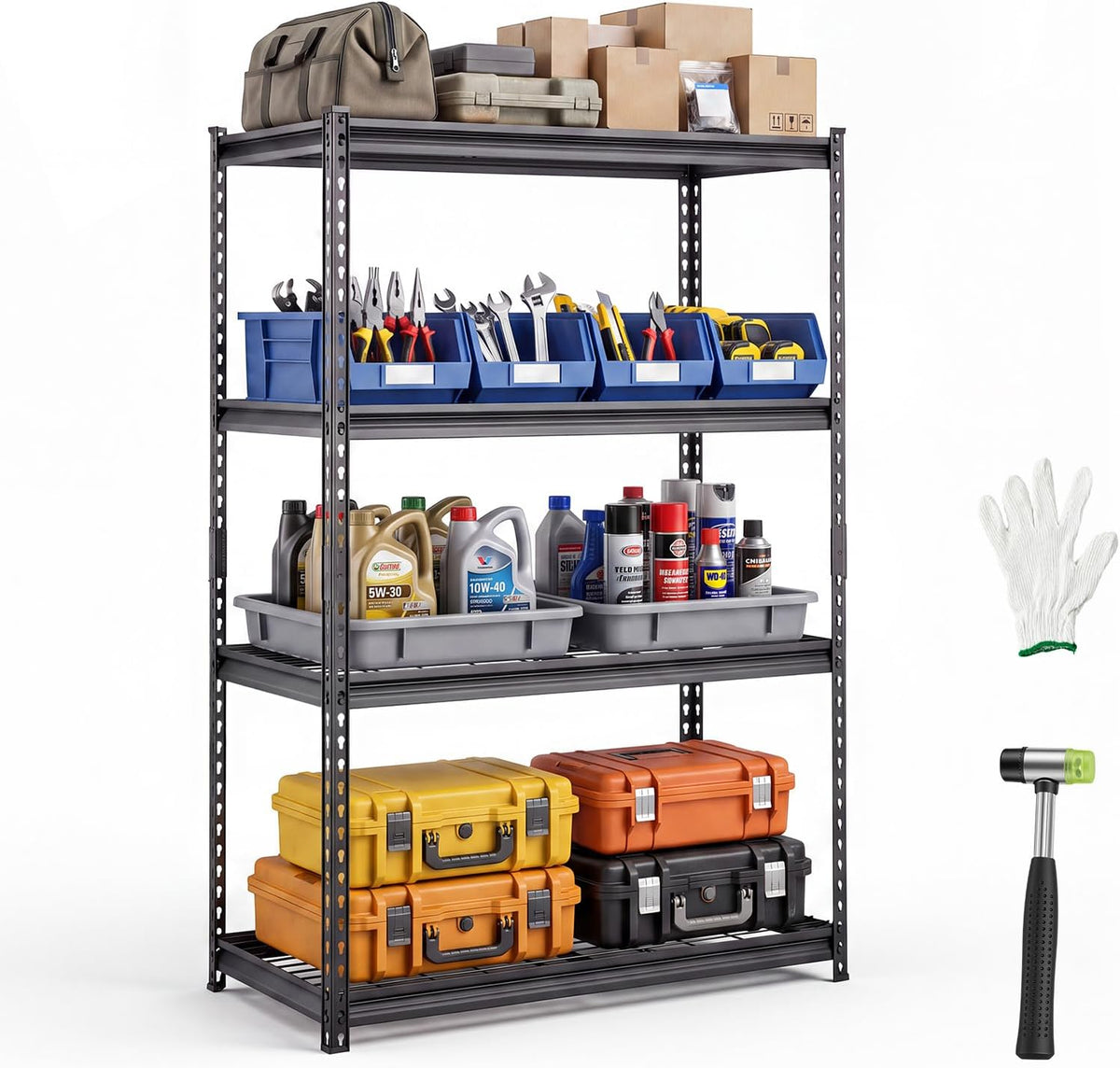 Storage Shelving Unit 5-Tier Adjustable 2000 lbs Capacity 60"x24"x78"
