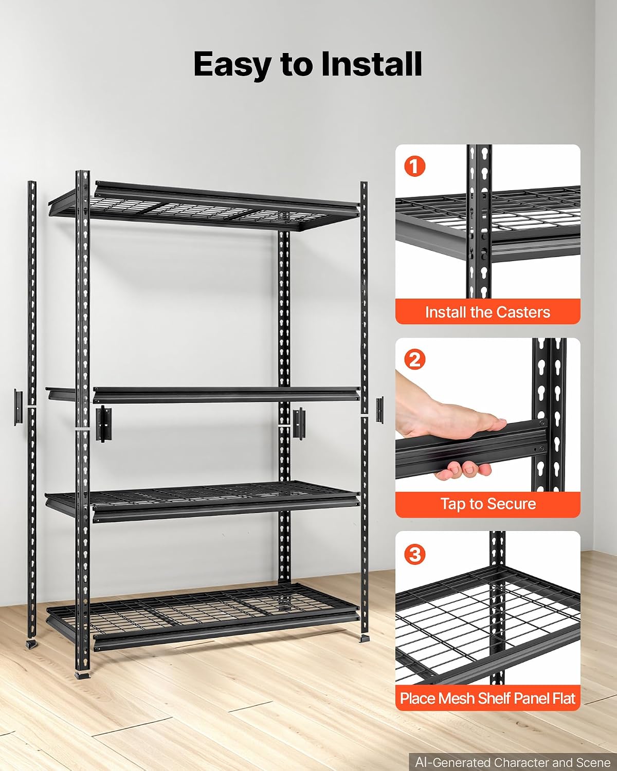 Storage Shelving Unit 5-Tier Adjustable 2000 lbs Capacity 60"x24"x78"