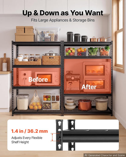 Storage Shelving Unit 5-Tier Adjustable 2000 lbs Capacity 60"x24"x78"
