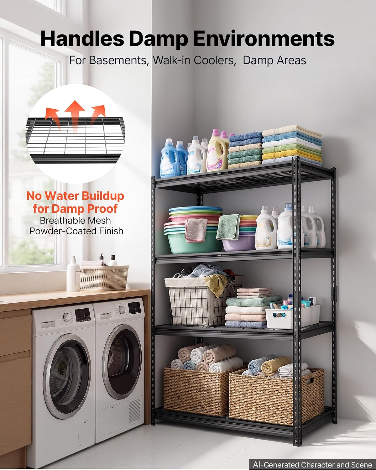 Storage Shelving Unit 5-Tier Adjustable 2000 lbs Capacity 60"x24"x78"