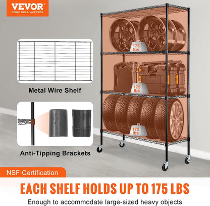 Storage Shelving Unit 5-Tier Adjustable 2000 lbs Capacity 60"x24"x78"