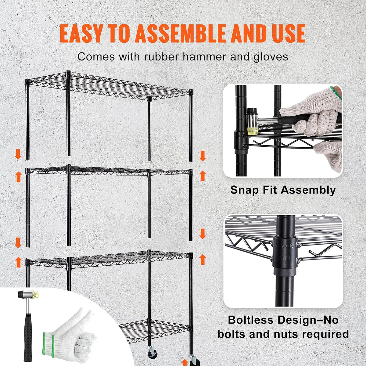 Storage Shelving Unit 5-Tier Adjustable 2000 lbs Capacity 60"x24"x78"