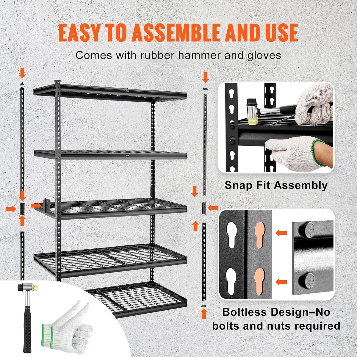 Storage Shelving Unit 5-Tier Adjustable 2000 lbs Capacity 60"x24"x78"