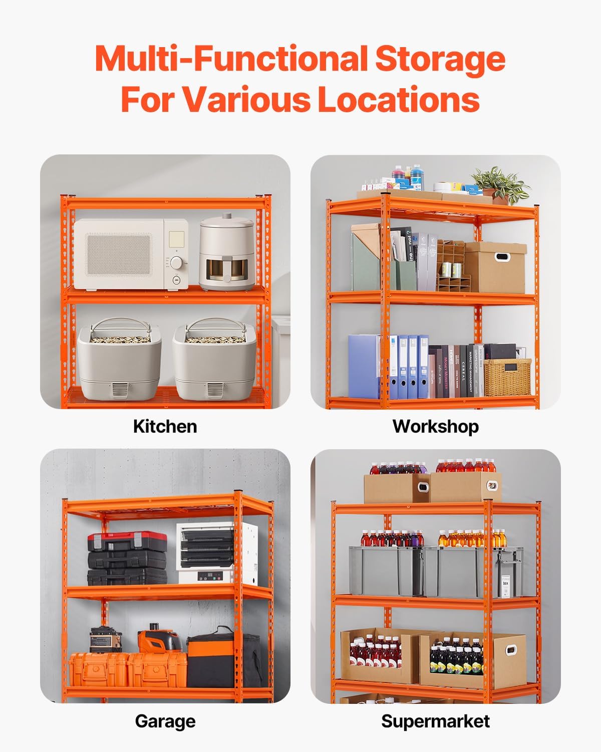 Storage Shelving Unit 5-Tier Adjustable 2000 lbs Capacity 60"x24"x78"