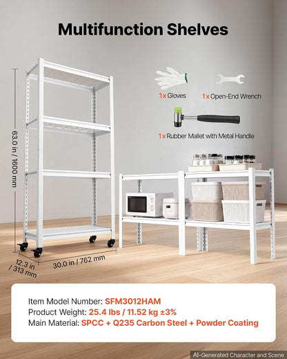 Storage Shelving Unit 5-Tier Adjustable 2000 lbs Capacity 60"x24"x78"