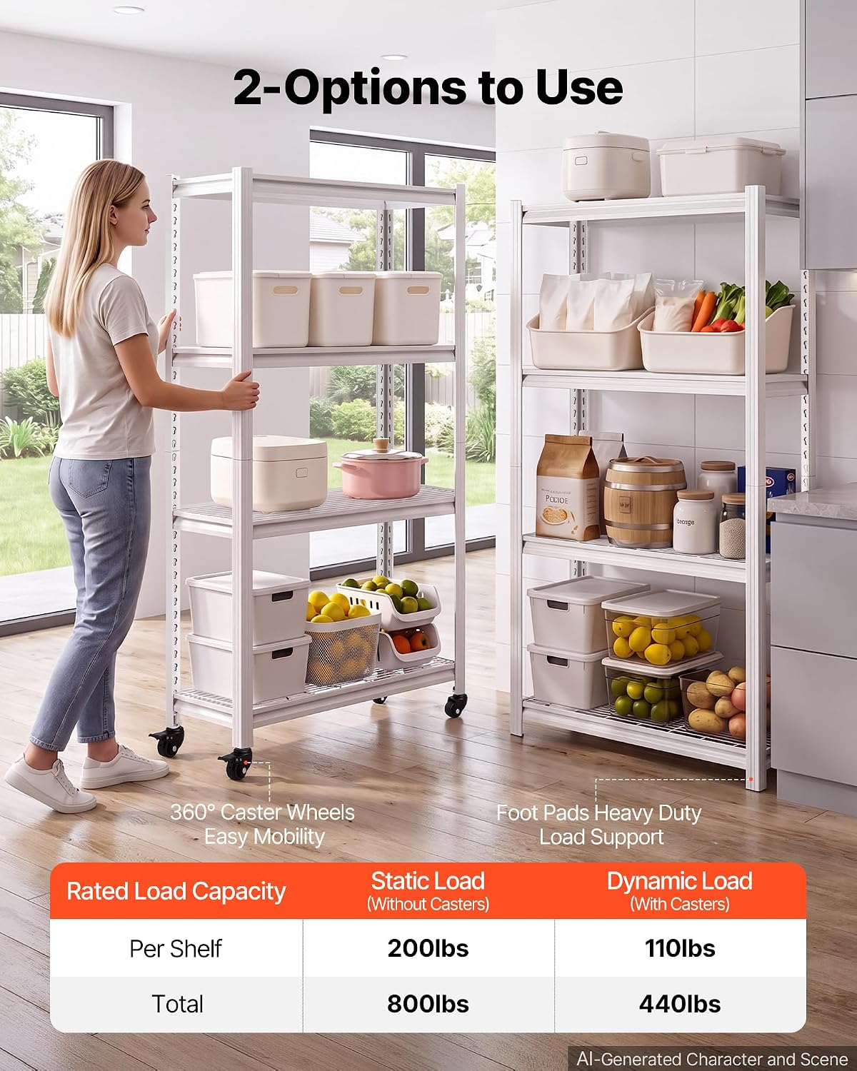 Storage Shelving Unit 5-Tier Adjustable 2000 lbs Capacity 60"x24"x78"
