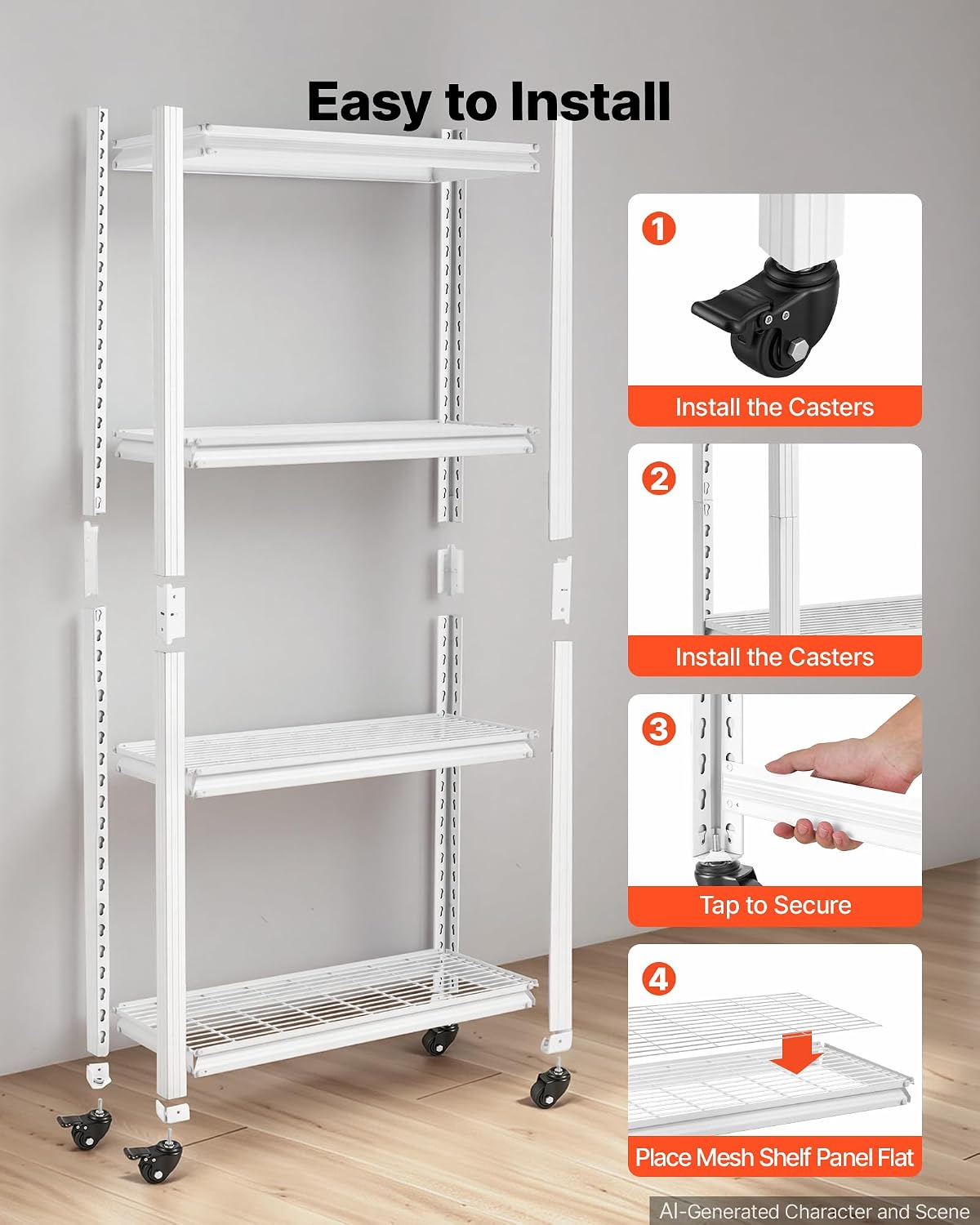 Storage Shelving Unit 5-Tier Adjustable 2000 lbs Capacity 60"x24"x78"