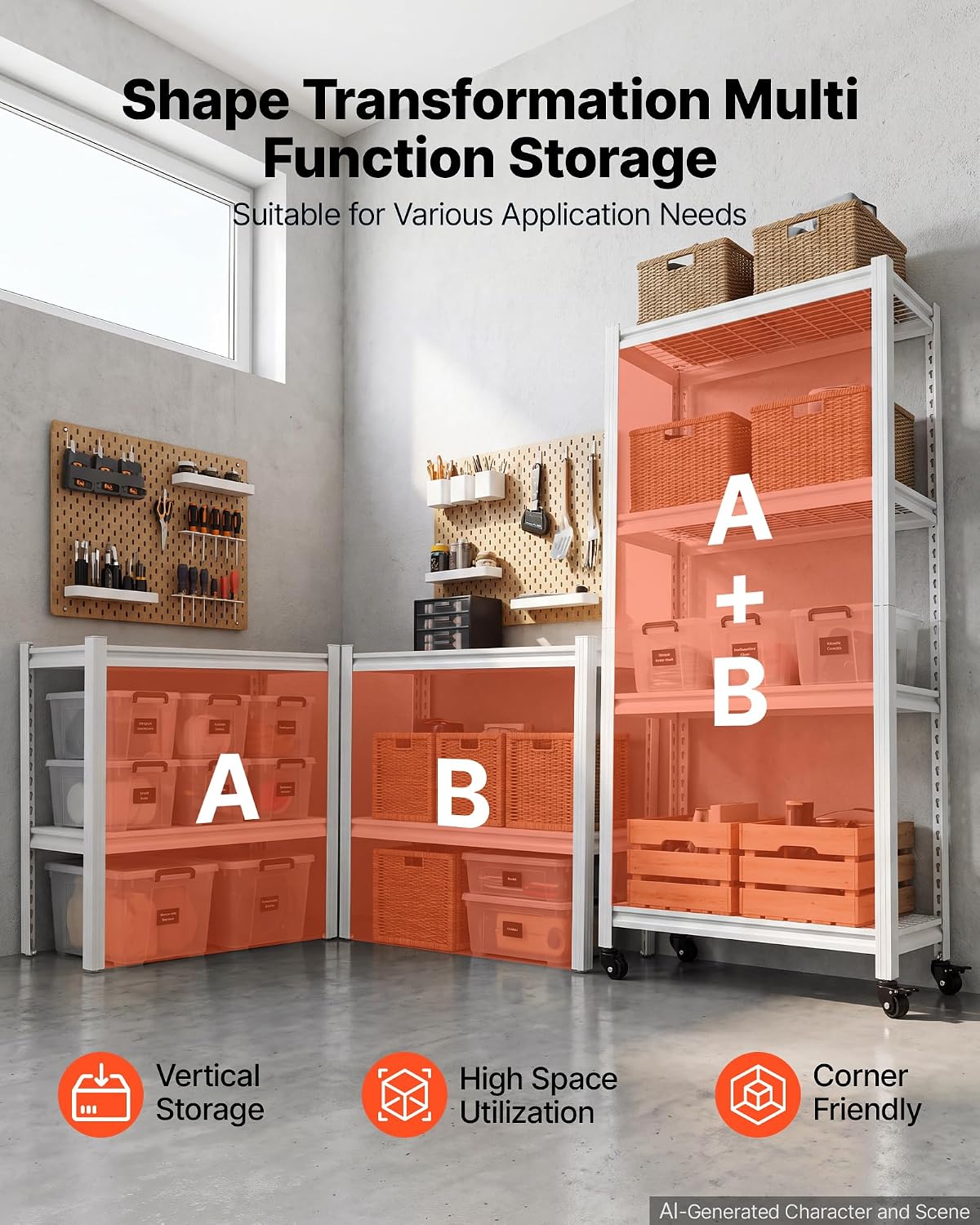 Storage Shelving Unit 5-Tier Adjustable 2000 lbs Capacity 60"x24"x78"