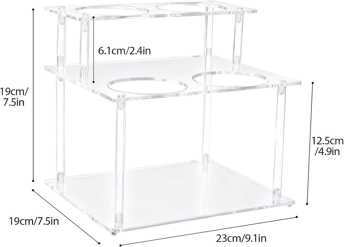 Acrylic Coffee Syrup Organizer, 2-Tier Coffee Station Organizer Holds 4 Syrup Bottles, Syrup Bottle Holder Stand Coffee Bar Accessories Kitchen Storage for Syrup,Wine,Condiments