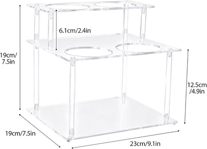 Acrylic Coffee Syrup Organizer, 2-Tier Coffee Station Organizer Holds 4 Syrup Bottles, Syrup Bottle Holder Stand Coffee Bar Accessories Kitchen Storage for Syrup,Wine,Condiments