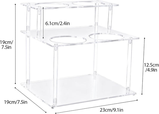 Acrylic Coffee Syrup Organizer, 2-Tier Coffee Station Organizer Holds 4 Syrup Bottles, Syrup Bottle Holder Stand Coffee Bar Accessories Kitchen Storage for Syrup,Wine,Condiments