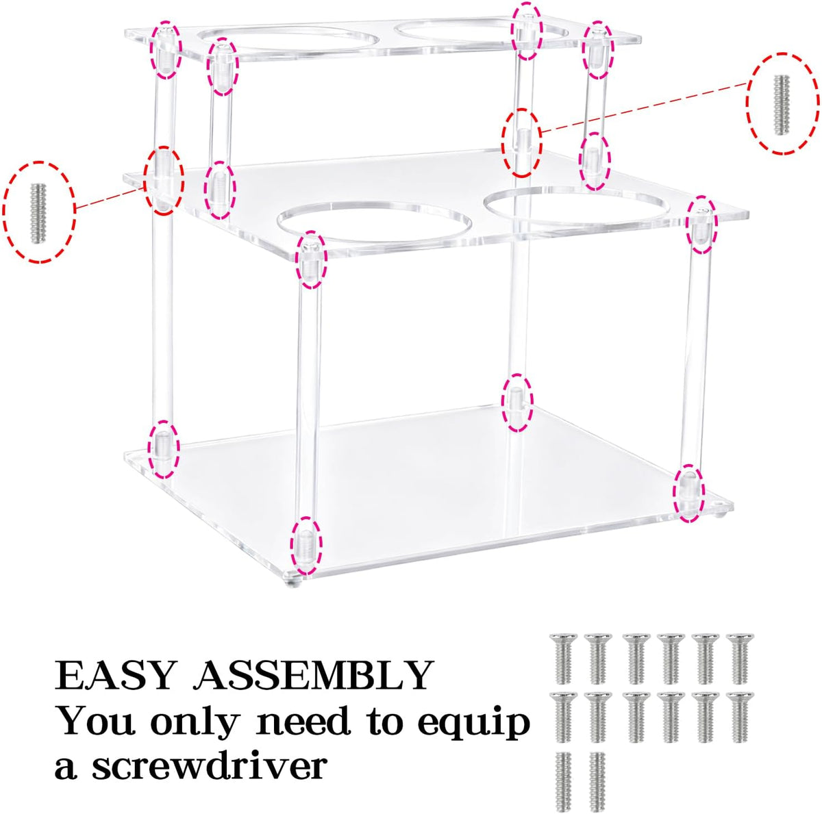 Acrylic Coffee Syrup Organizer, 2-Tier Coffee Station Organizer Holds 4 Syrup Bottles, Syrup Bottle Holder Stand Coffee Bar Accessories Kitchen Storage for Syrup,Wine,Condiments