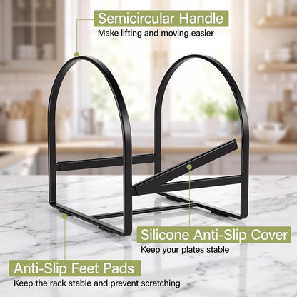 4 Pack Plate Organizer for Cabinet Plate Rack Holder Dish Organizer