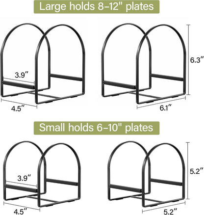 4 Pack Plate Organizer for Cabinet Plate Rack Holder Dish Organizer