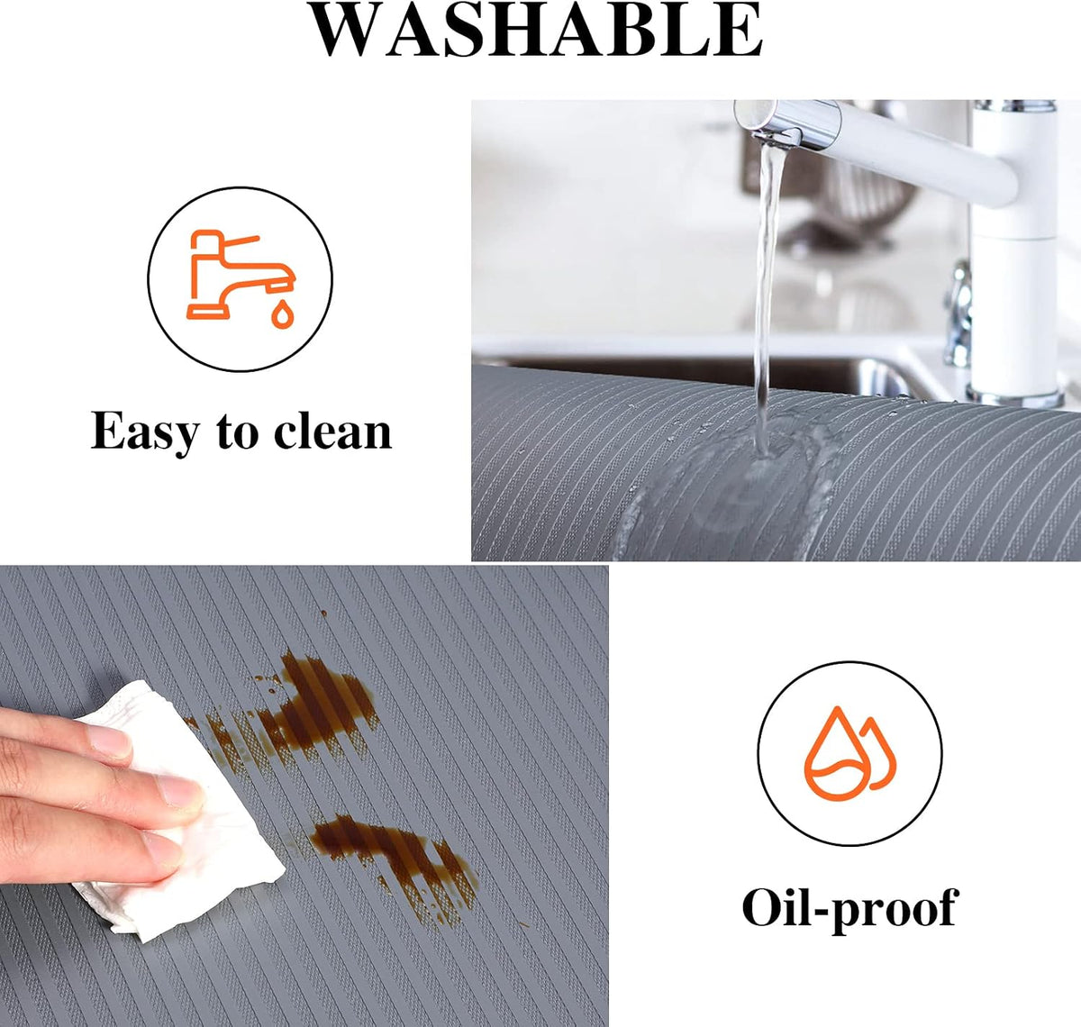 Non Adhesive, Washable Cabinet Liners for Shelves