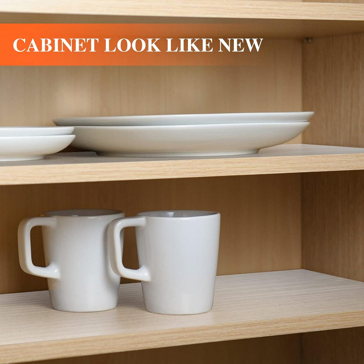 Non Adhesive, Washable Cabinet Liners for Shelves