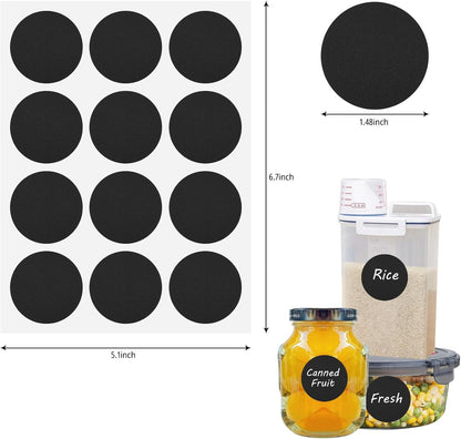 120 Pcs Labels for Jars, Pantry Labels, Food Label Stickers, Reusable Chalkboard Labels for Kitchen, Bottles, Food Containers (1.5 x 1.5 inch)