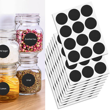 120 Pcs Labels for Jars, Pantry Labels, Food Label Stickers, Reusable Chalkboard Labels for Kitchen, Bottles, Food Containers (1.5 x 1.5 inch)