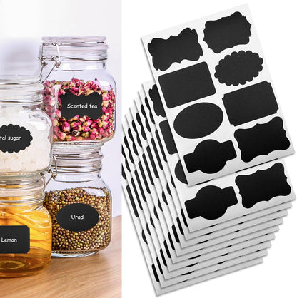 120 Pcs Labels for Jars, Pantry Labels, Food Label Stickers, Reusable Chalkboard Labels for Kitchen, Bottles, Food Containers (1.5 x 1.5 inch)