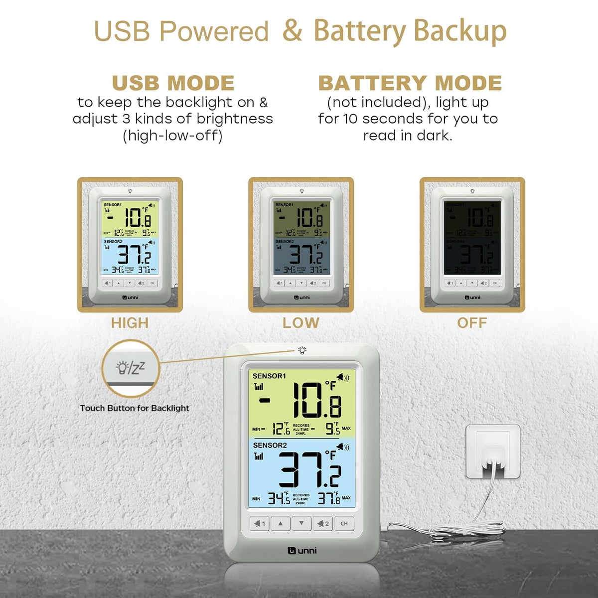 Refrigerator Thermometer Alarm Digital Wireless Fridge Freezer Thermometer