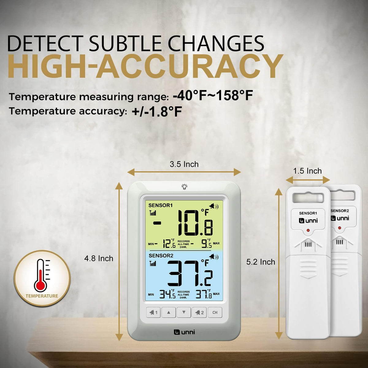 Refrigerator Thermometer Alarm Digital Wireless Fridge Freezer Thermometer