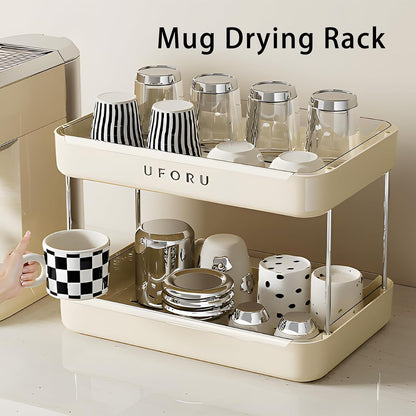 Countertop Coffee Station Organizer,Cup Rack,Mug & Wine Glass Holder
