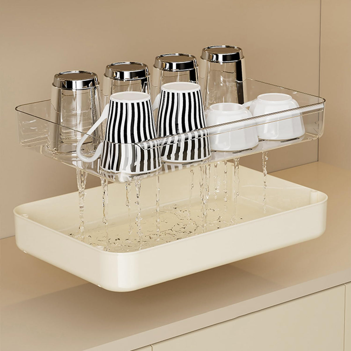 Countertop Coffee Station Organizer,Cup Rack,Mug & Wine Glass Holder