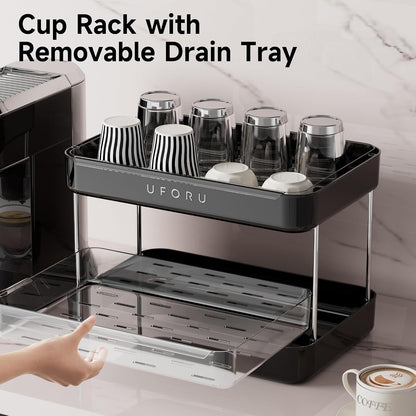 Countertop Coffee Station Organizer,Cup Rack,Mug & Wine Glass Holder