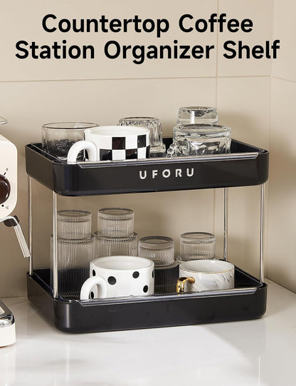Countertop Coffee Station Organizer,Cup Rack,Mug & Wine Glass Holder