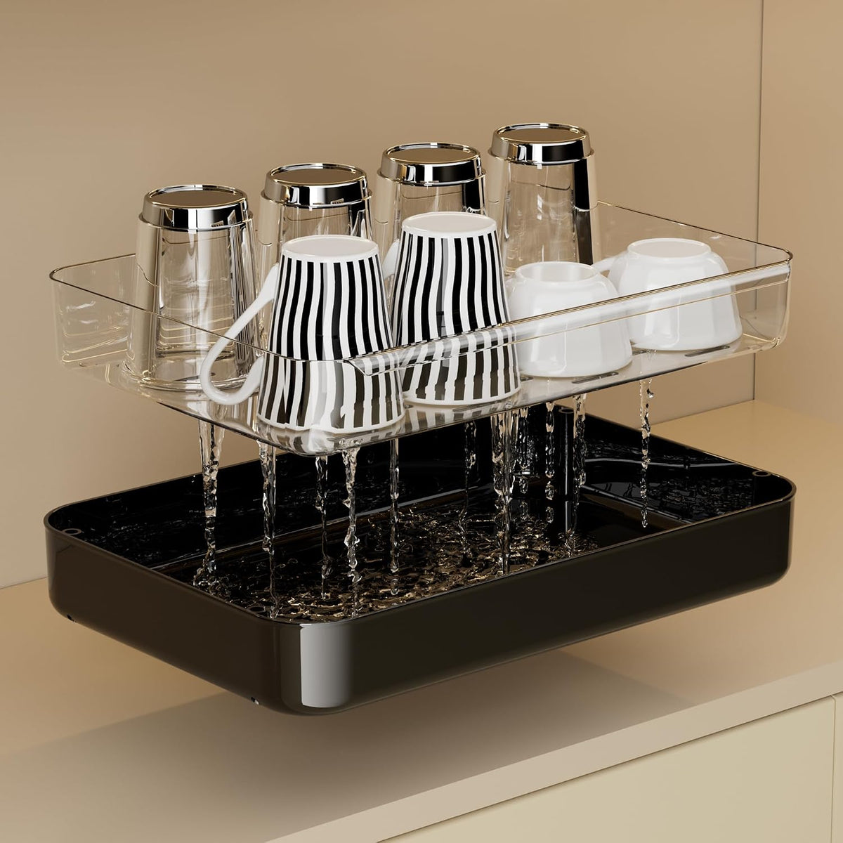 Countertop Coffee Station Organizer,Cup Rack,Mug & Wine Glass Holder