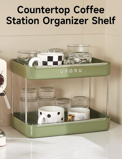 Countertop Coffee Station Organizer,Cup Rack,Mug & Wine Glass Holder