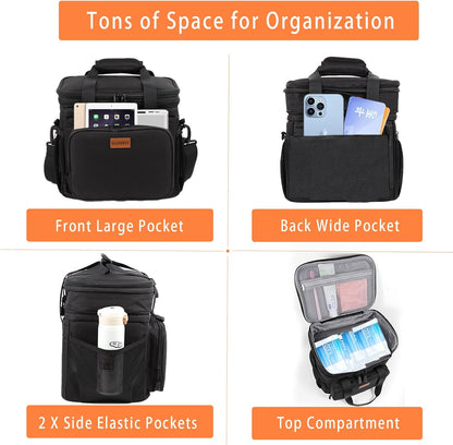 Expandable Lunch Box Insulated Leakproof Cooler Bag Work Outdoor