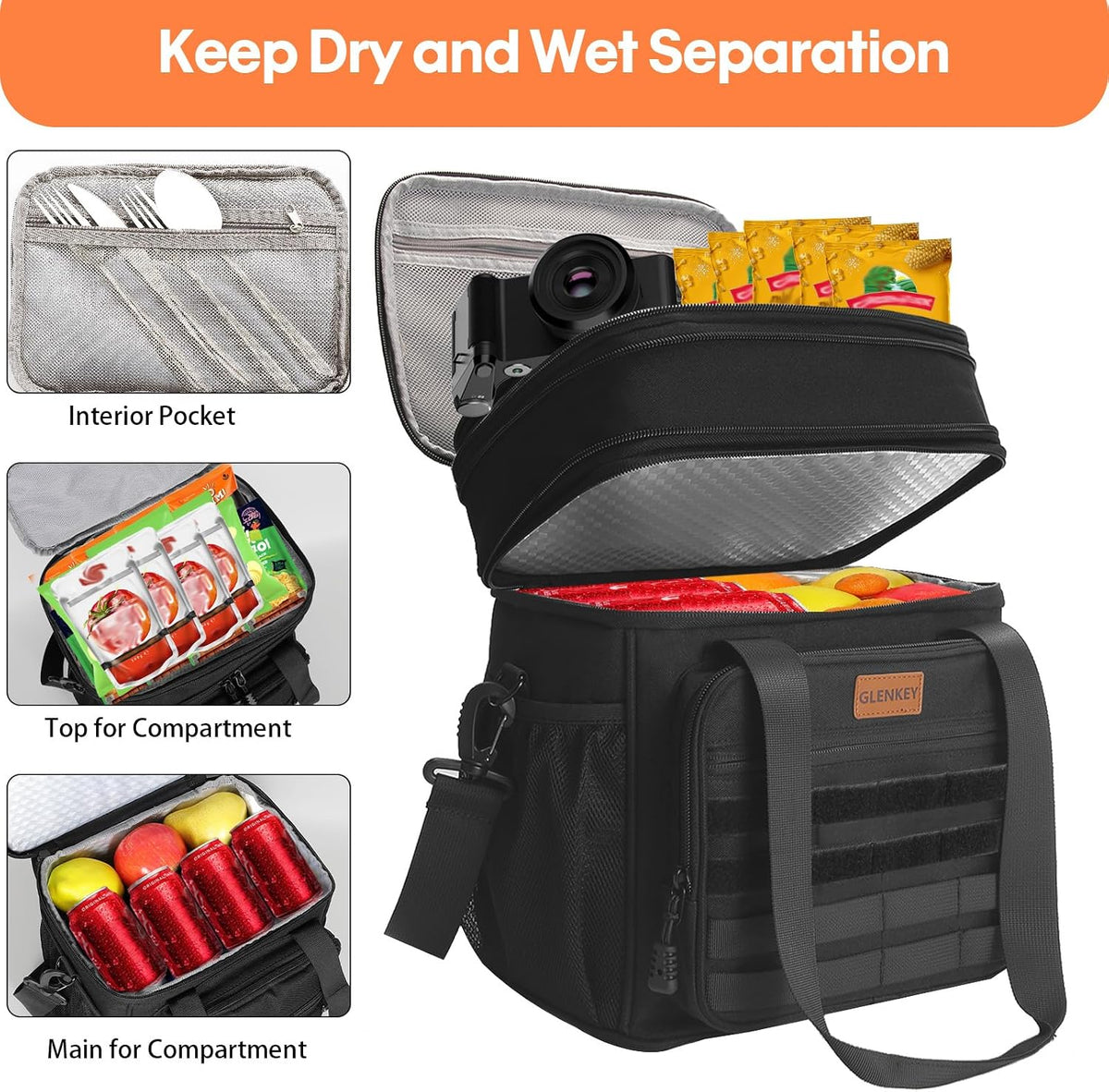 Expandable Lunch Box Insulated Leakproof Cooler Bag Work Outdoor