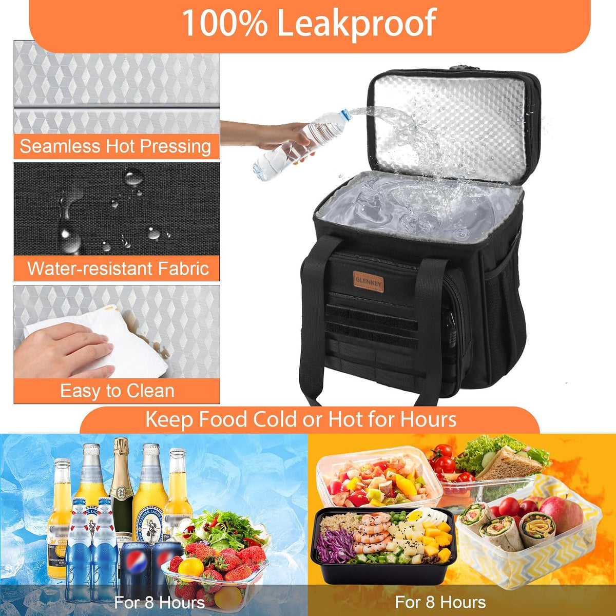 Expandable Lunch Box Insulated Leakproof Cooler Bag Work Outdoor