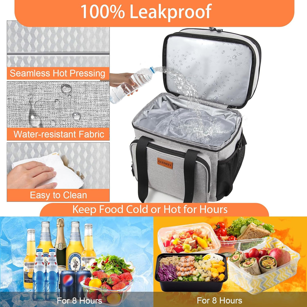 Expandable Lunch Box Insulated Leakproof Cooler Bag Work Outdoor