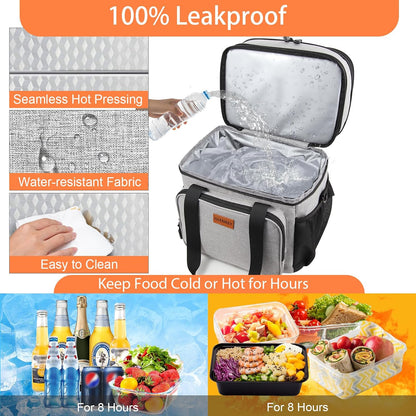 Expandable Lunch Box Insulated Leakproof Cooler Bag Work Outdoor