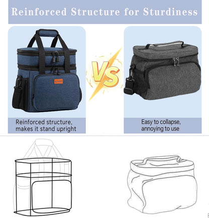 Expandable Lunch Box Insulated Leakproof Cooler Bag Work Outdoor