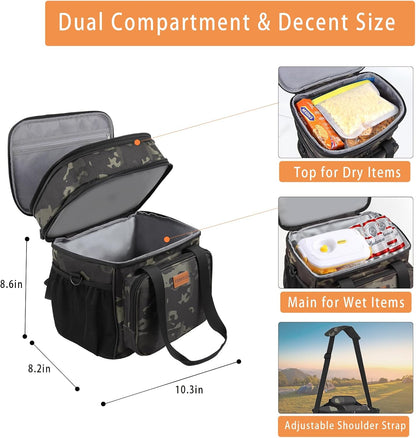 Expandable Lunch Box Insulated Leakproof Cooler Bag Work Outdoor