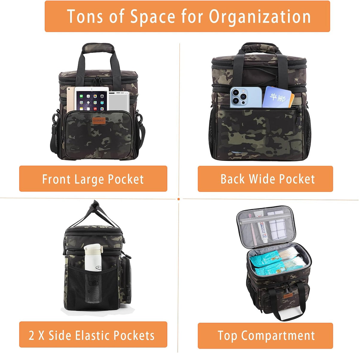 Expandable Lunch Box Insulated Leakproof Cooler Bag Work Outdoor