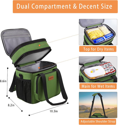Expandable Lunch Box Insulated Leakproof Cooler Bag Work Outdoor