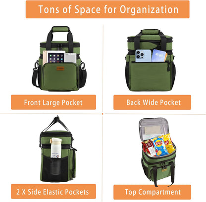Expandable Lunch Box Insulated Leakproof Cooler Bag Work Outdoor