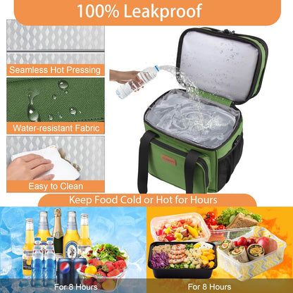 Expandable Lunch Box Insulated Leakproof Cooler Bag Work Outdoor