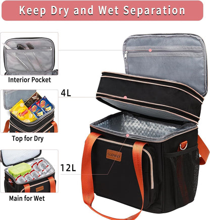 Expandable Lunch Box Insulated Leakproof Cooler Bag Work Outdoor