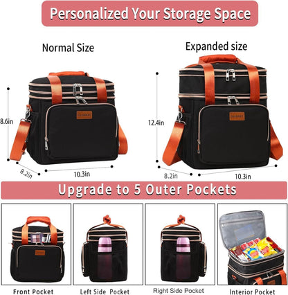 Expandable Lunch Box Insulated Leakproof Cooler Bag Work Outdoor