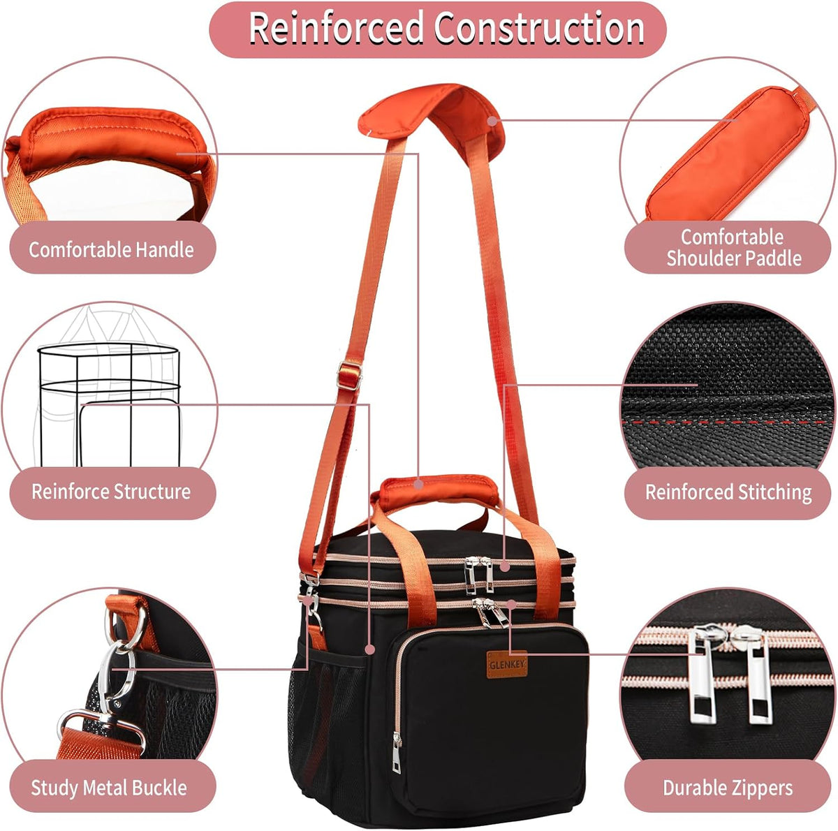 Expandable Lunch Box Insulated Leakproof Cooler Bag Work Outdoor
