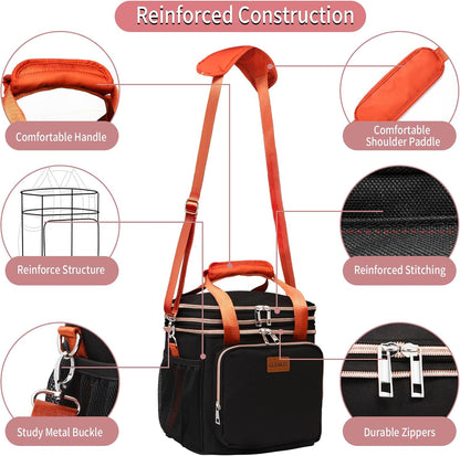Expandable Lunch Box Insulated Leakproof Cooler Bag Work Outdoor