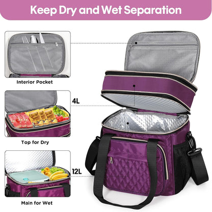 Expandable Lunch Box Insulated Leakproof Cooler Bag Work Outdoor
