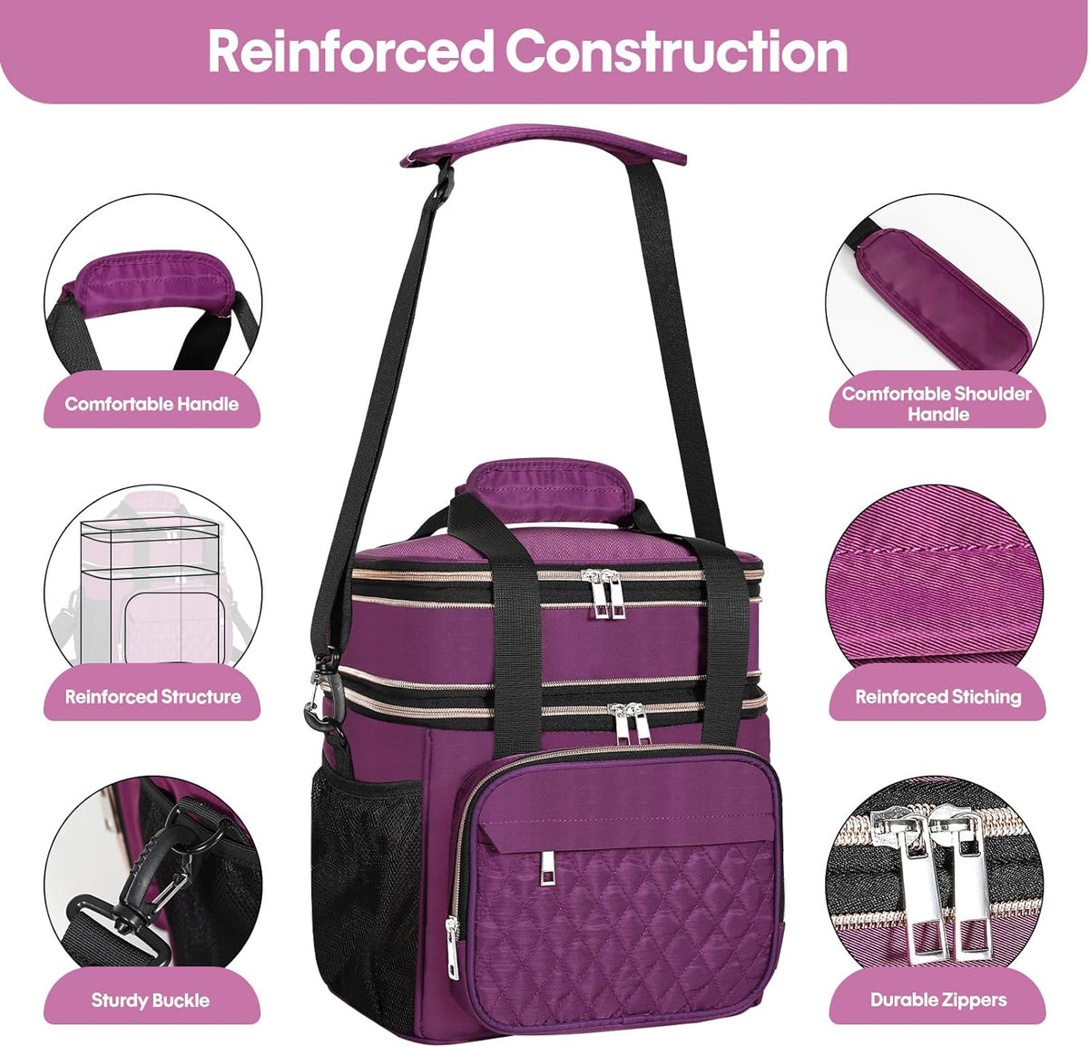 Expandable Lunch Box Insulated Leakproof Cooler Bag Work Outdoor